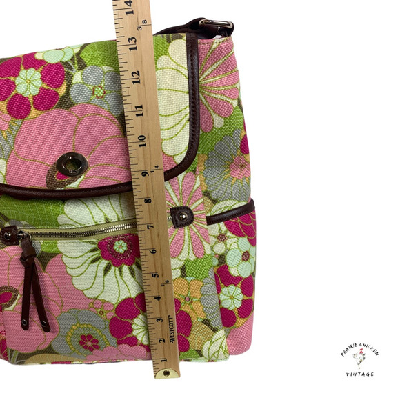 Spartina Womens Purse Tote Bag Pink Green Floral Adjustable Strap satchel - Picture 7 of 12